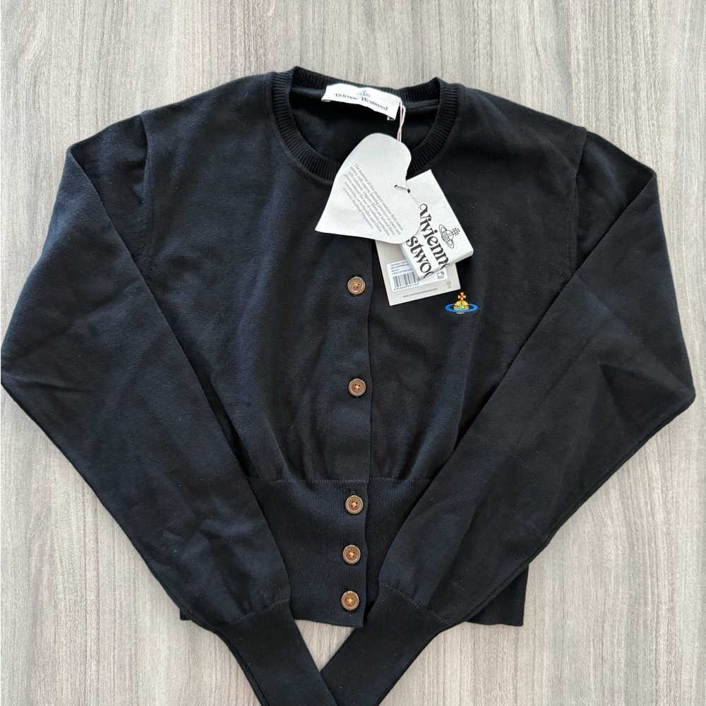 VIVIENNE WESTWOOD Black Bea Cropped Cardigan - Picture 3 of 10